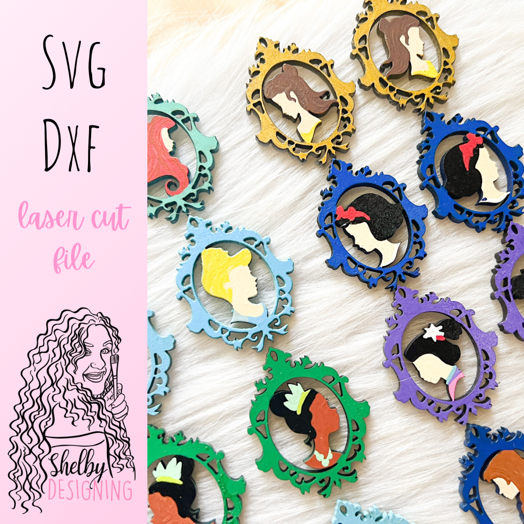Magic Mirror Princess Dangle Earrings Bundle SVG