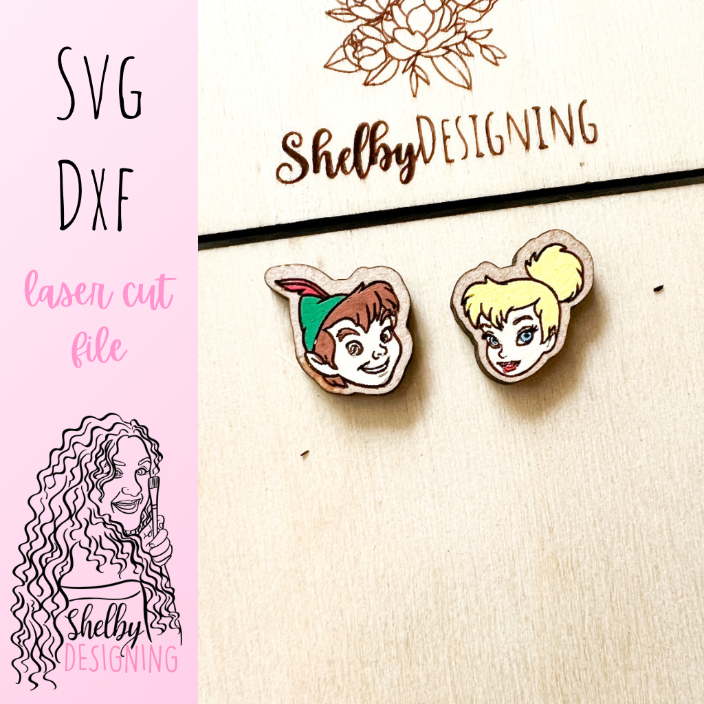 Peter Pan & Tinker Bell Mix N Match Stud Earrings SVG
