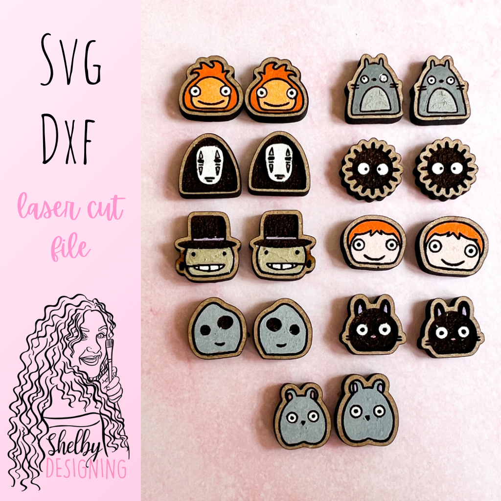Studio Ghibli Stud Earring Bundle SVG