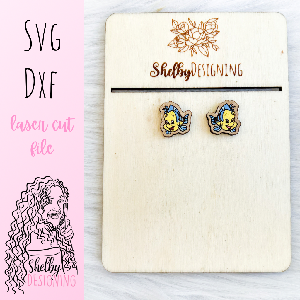 Flounder Stud Earrings SVG