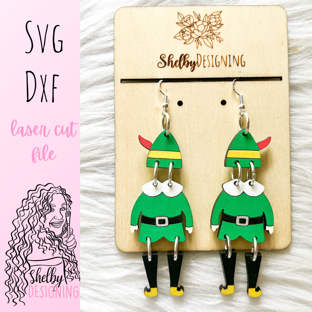 Cute Buddy The Elf Dangle Earrings SVG