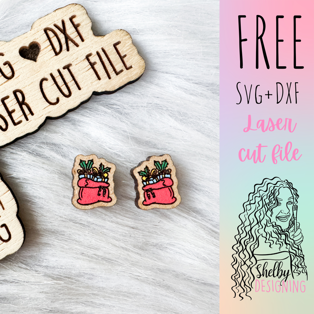 FREE | Santa Bag Stud Earring SVG