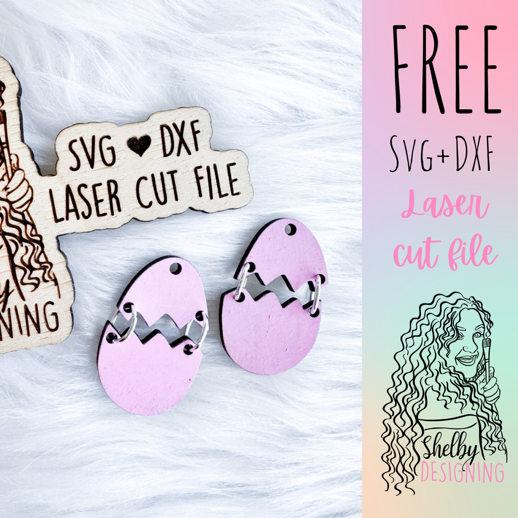 FREE | 2 Piece Easter Egg Dangle Earring SVG DXF Digital File