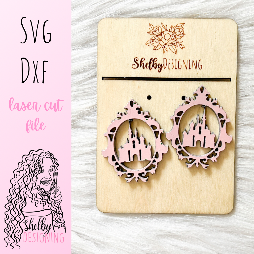 Princess Castle Dangle Earrings SVG
