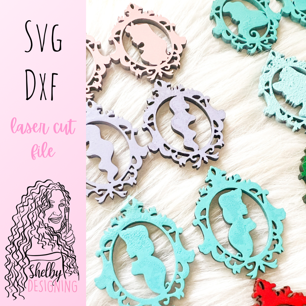 Magic Mirror Princess Dangle Earrings Bundle SVG