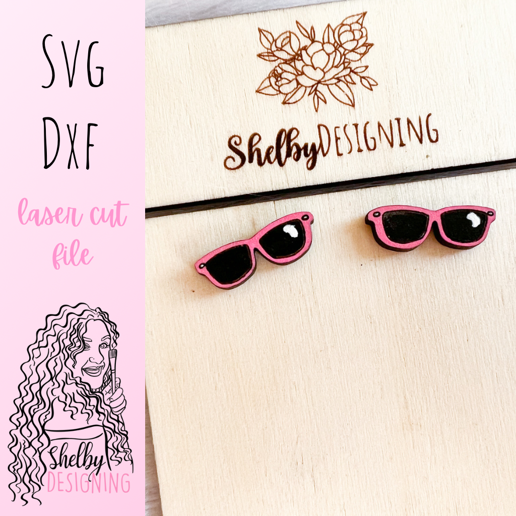 Cute Sunglasses Stud Earrings SVG