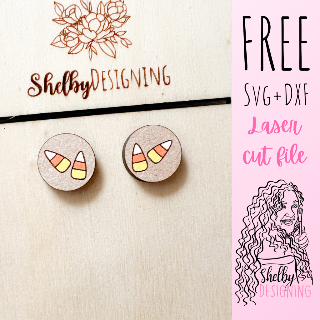 FREE | Candy Corn Circle Stud Earring SVG
