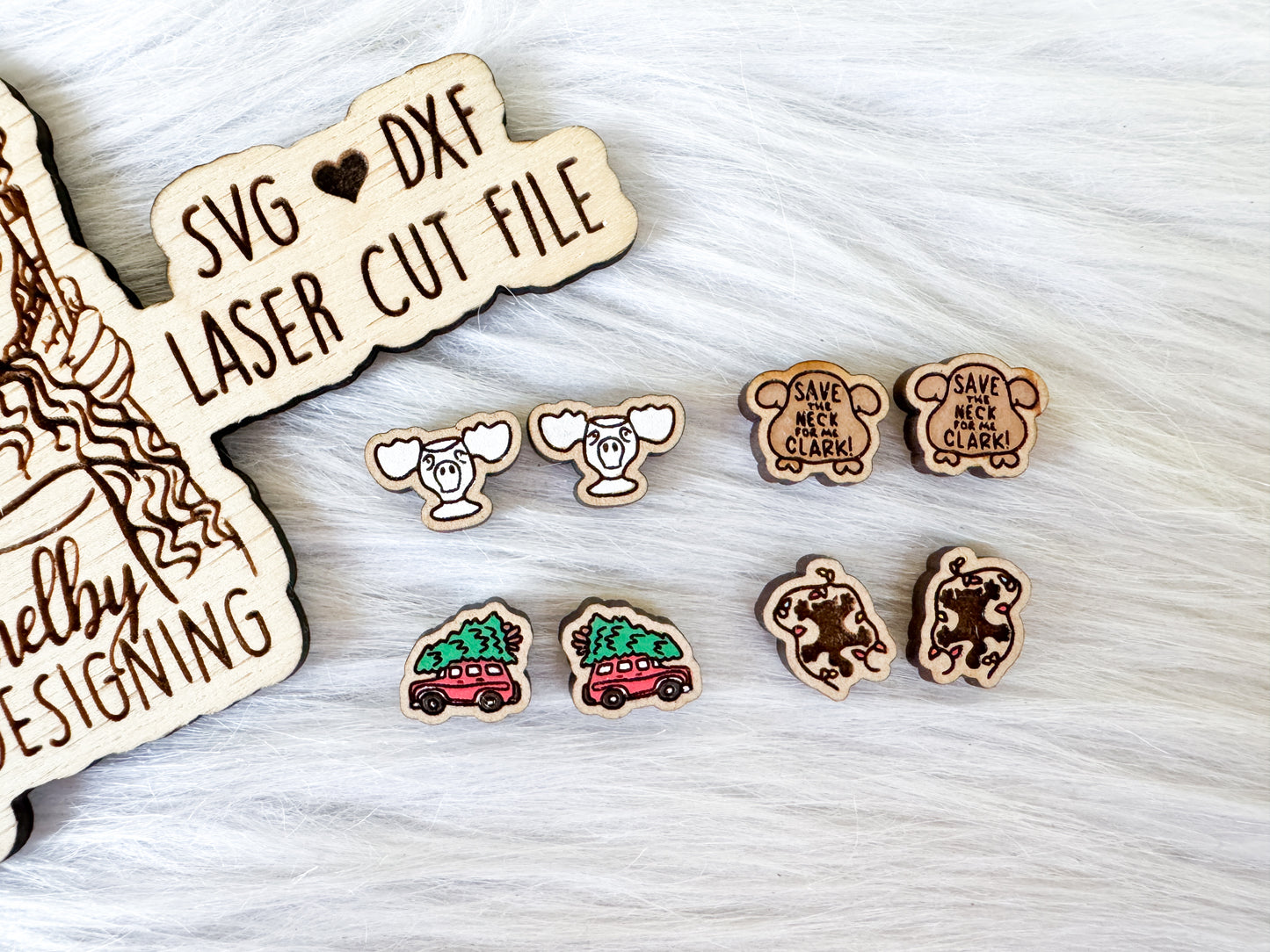 Christmas Vacation Stud Earrings Set SVG