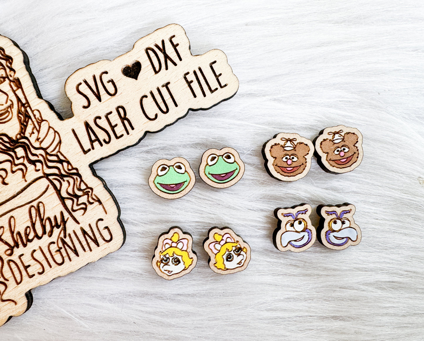 Baby Muppets Set Stud Earrings SVG