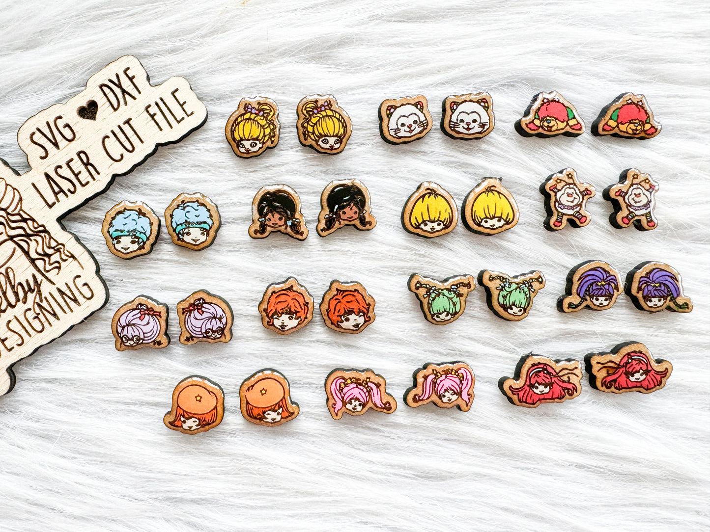 Rainbow Brite & Color Kids Stud Earring Bundle SVG