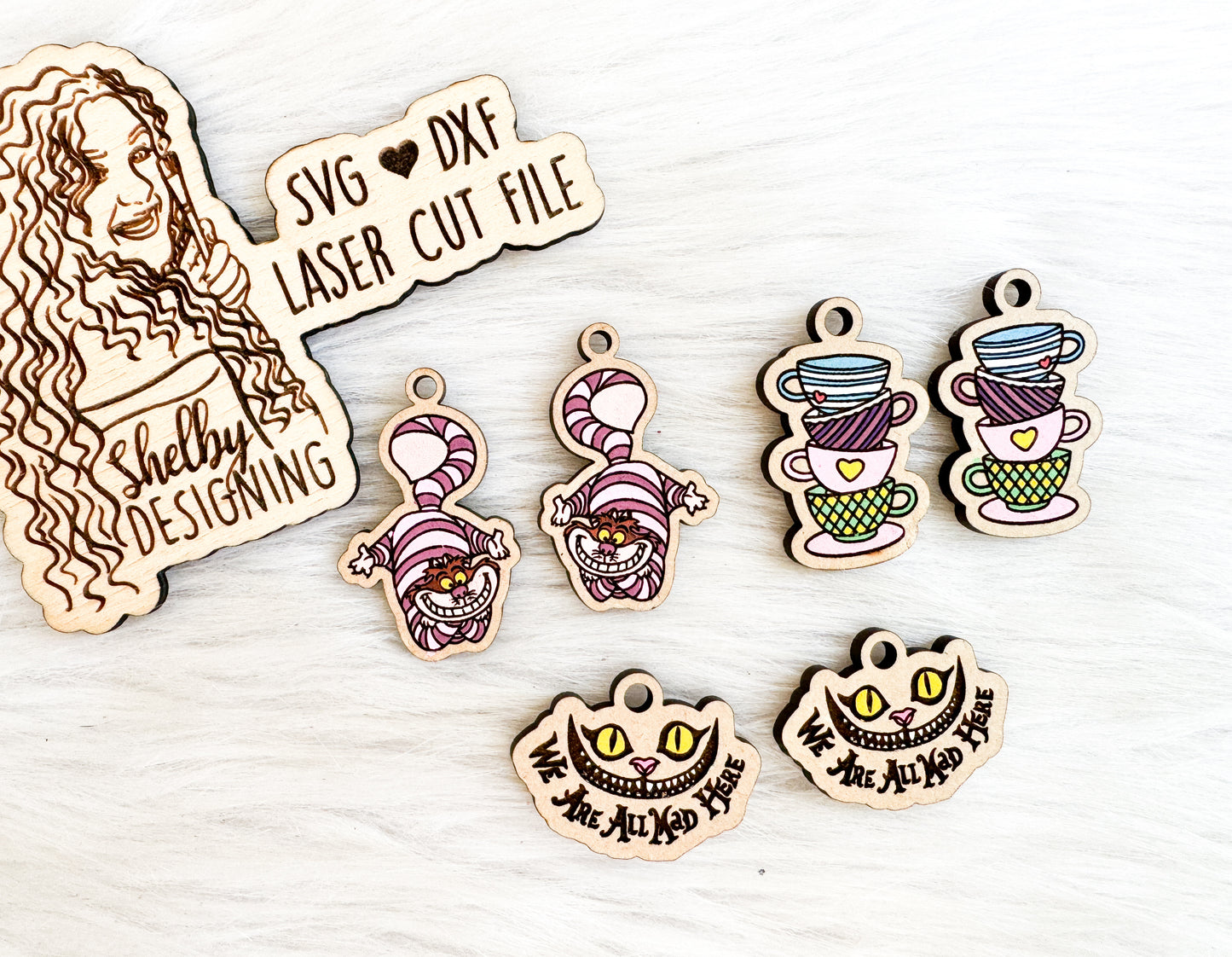 We're All Mad Here Dangle Earring Trio SVG