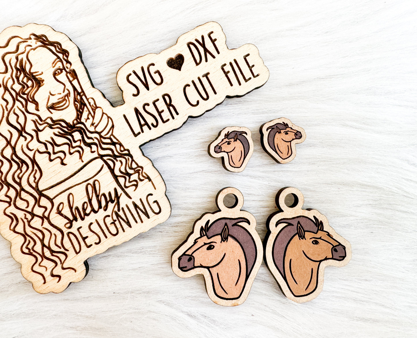 Spirit Horse Stud/Dangle Earring Combo SVG