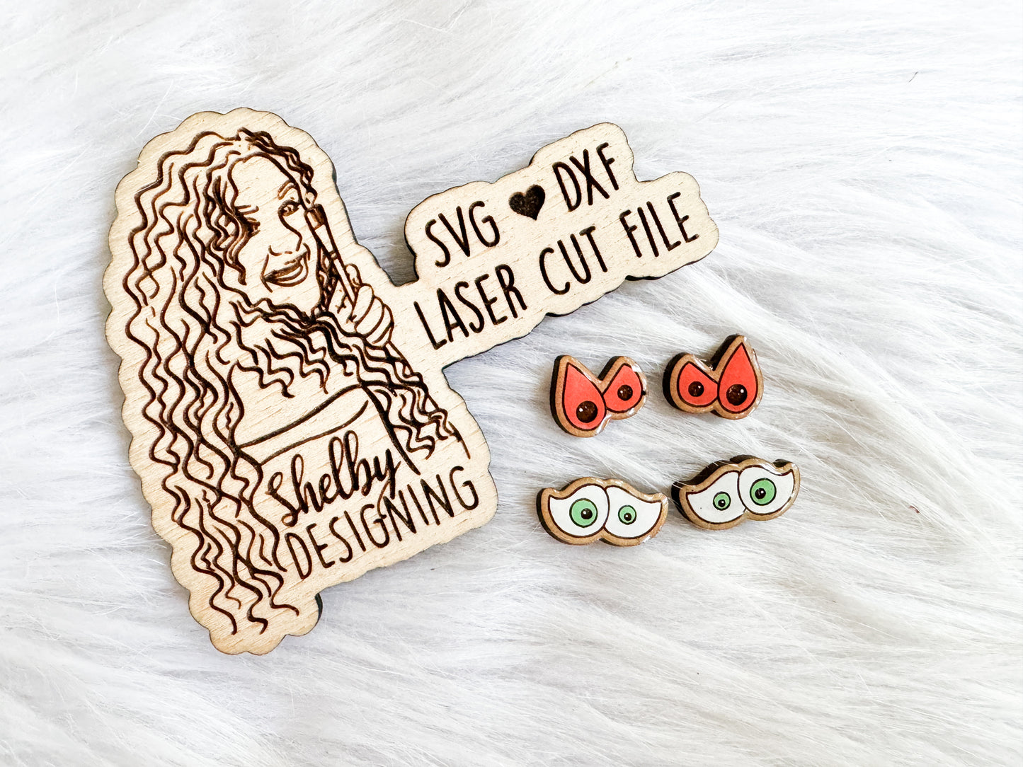 Spooky Eyeballs Stud Earring Duo SVG