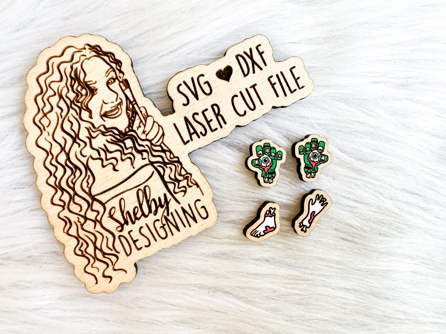 Zombie Hand & Limbs Stud Earrings Duo SVG