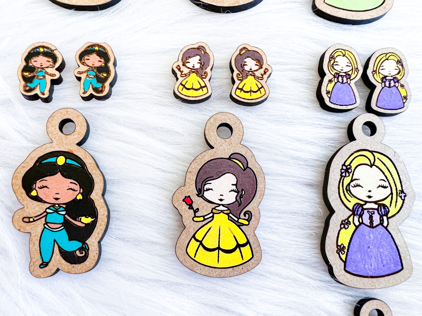 Cartoon Princesses Stud/Dangle Earrings Bundle SVG