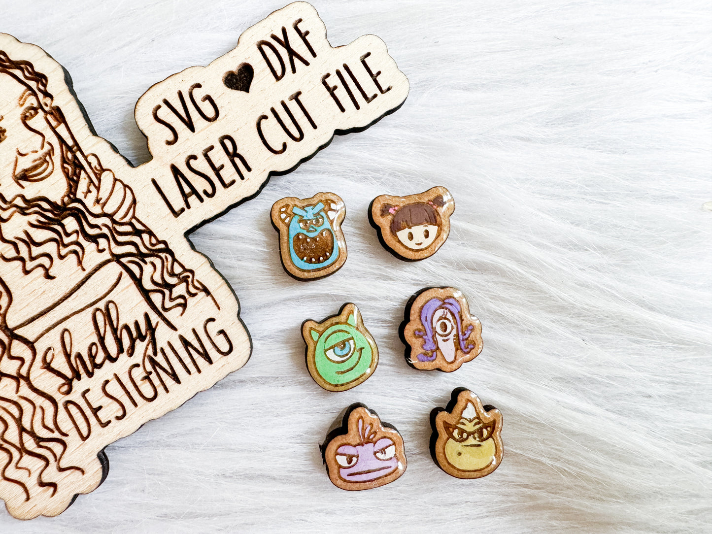 BFF Mix n Match Series | Monsters Inc Stud Earrings Trio SVG