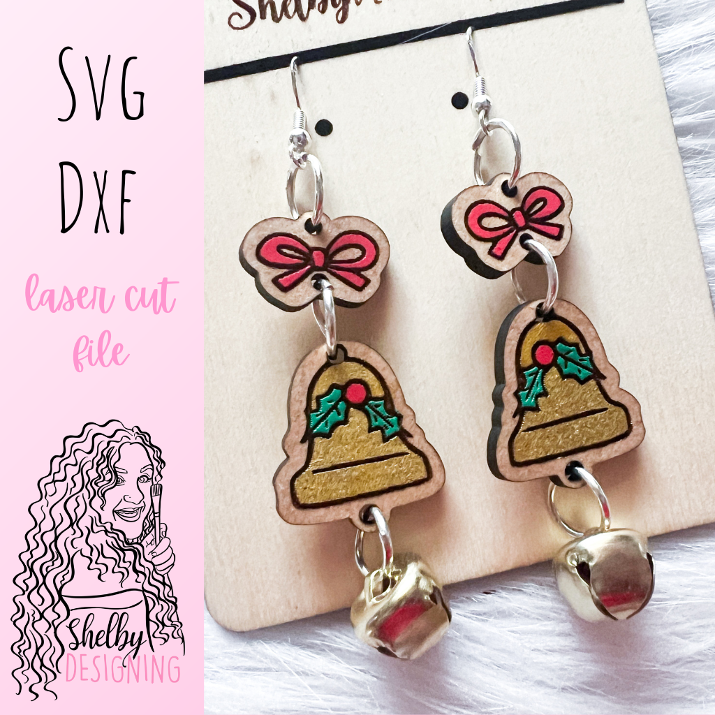 Adorable Jingle Bells Dangle Earrings SVG