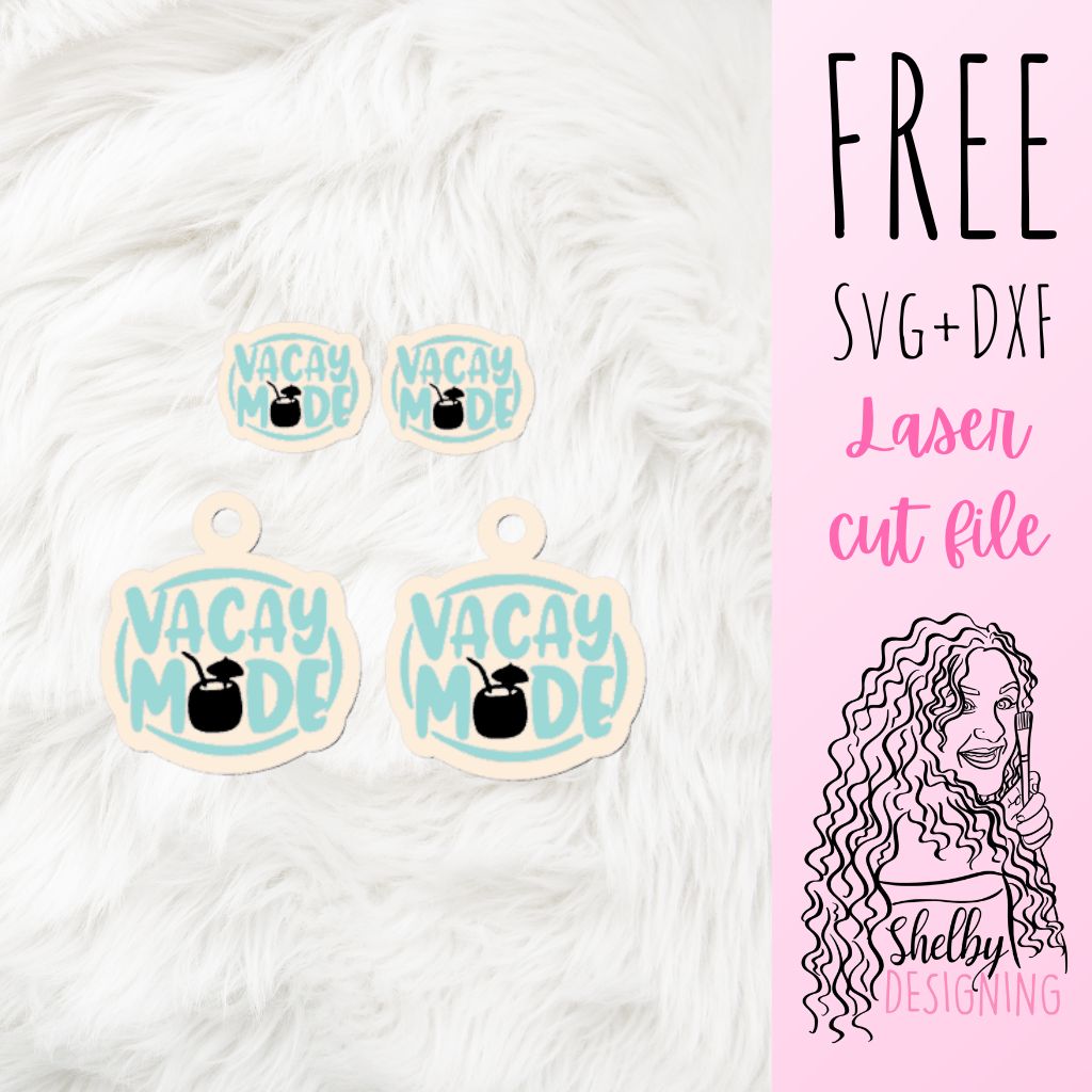 FREE | Vacay Mode Coconut Dangle Earrings SVG