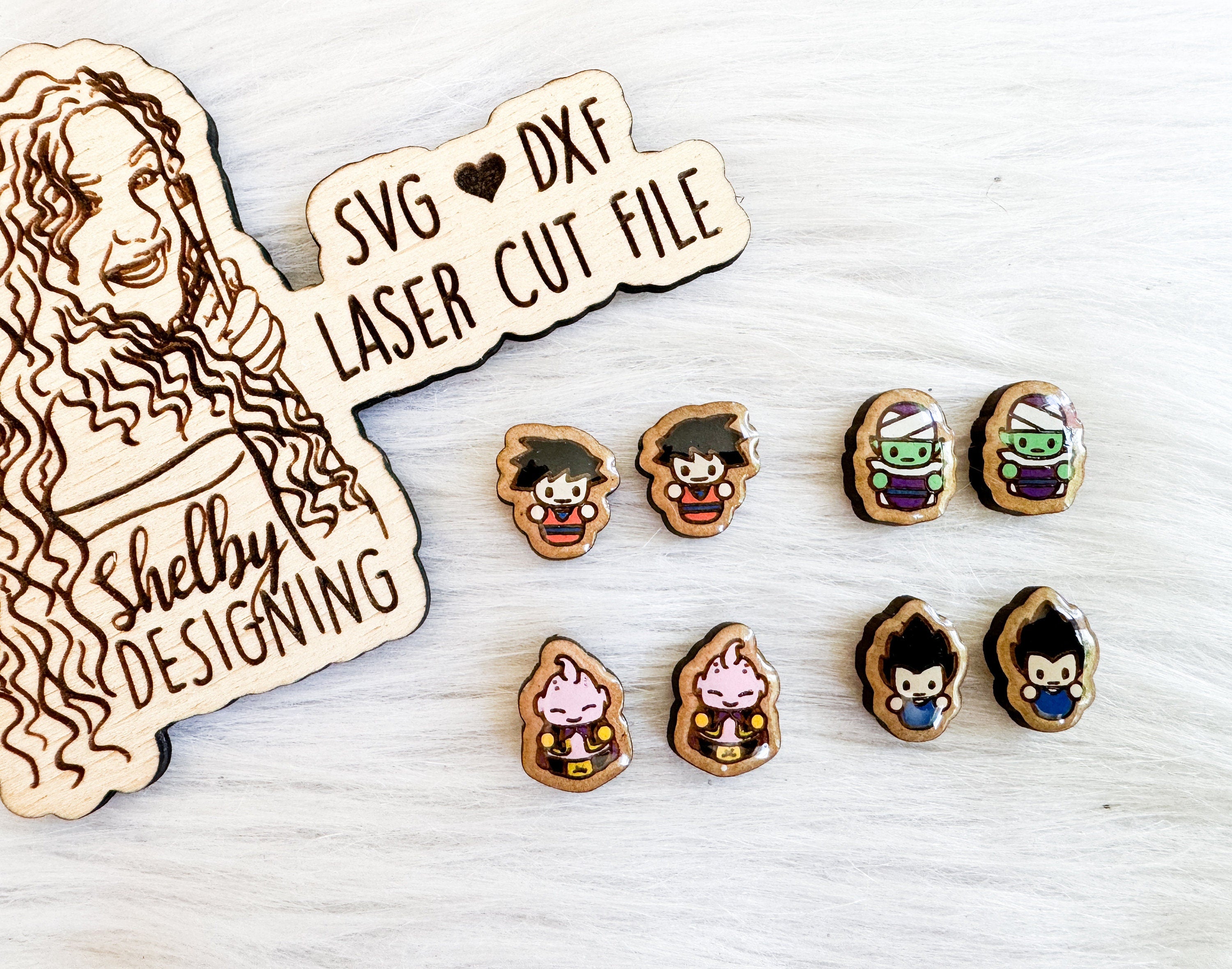 Dragon Ball Z Anime Stud Earrings Set SVG