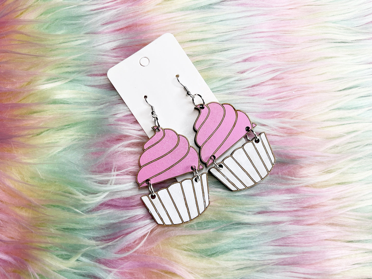 Cute Cupcake Dangle Earrings SVG