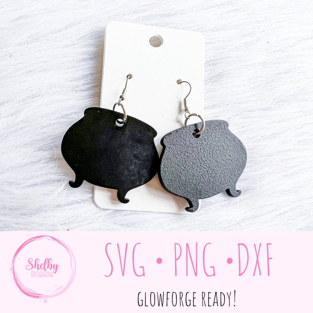 Halloween Cauldron Dangle Earrings SVG