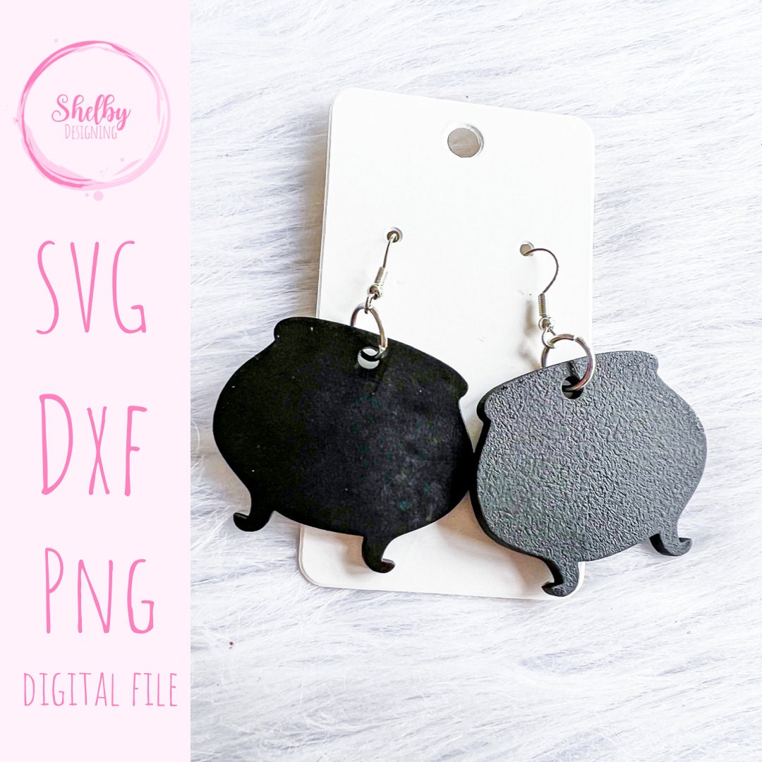Halloween Cauldron Dangle Earrings SVG