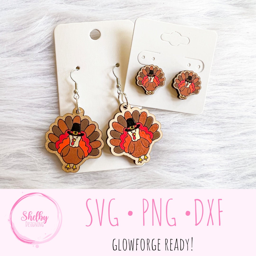 Turkey Thanksgiving Dangle/Stud Earring SVG