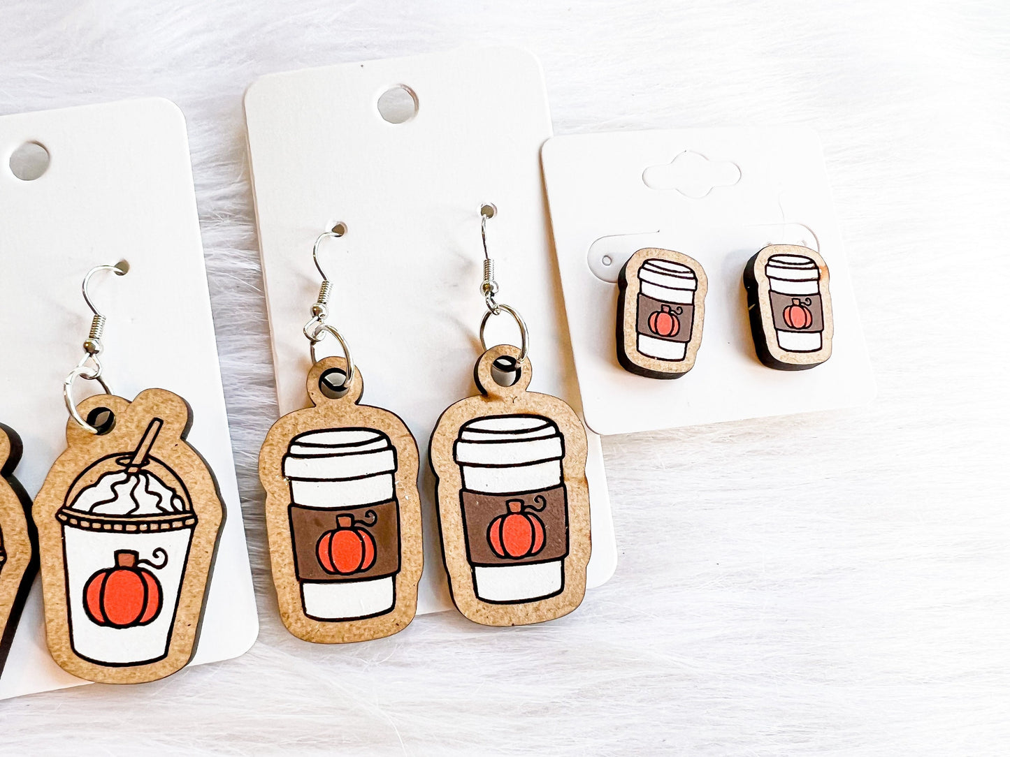 Pumpkin Spice Stud/Dangle Combo Earrings SVG