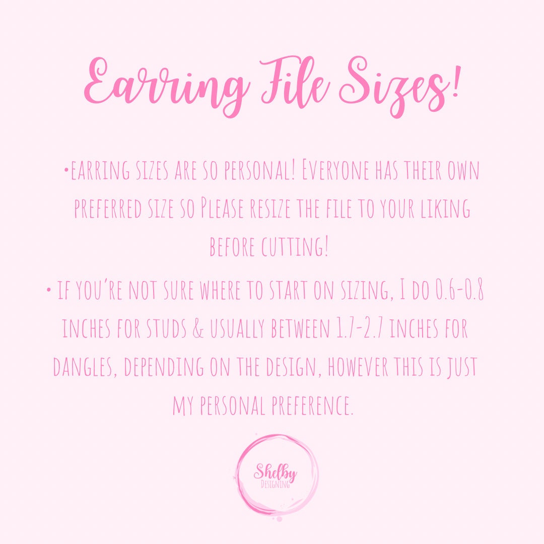 Minimalistic Simple Floral Dangle Earrings SVG