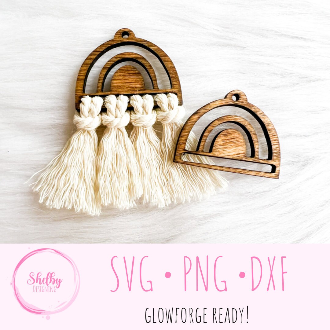 Macrame Rainbow Earring Blank Svg