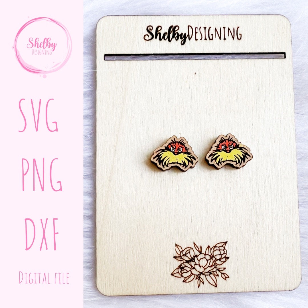 Cute Lorax Stud Earrings SVG