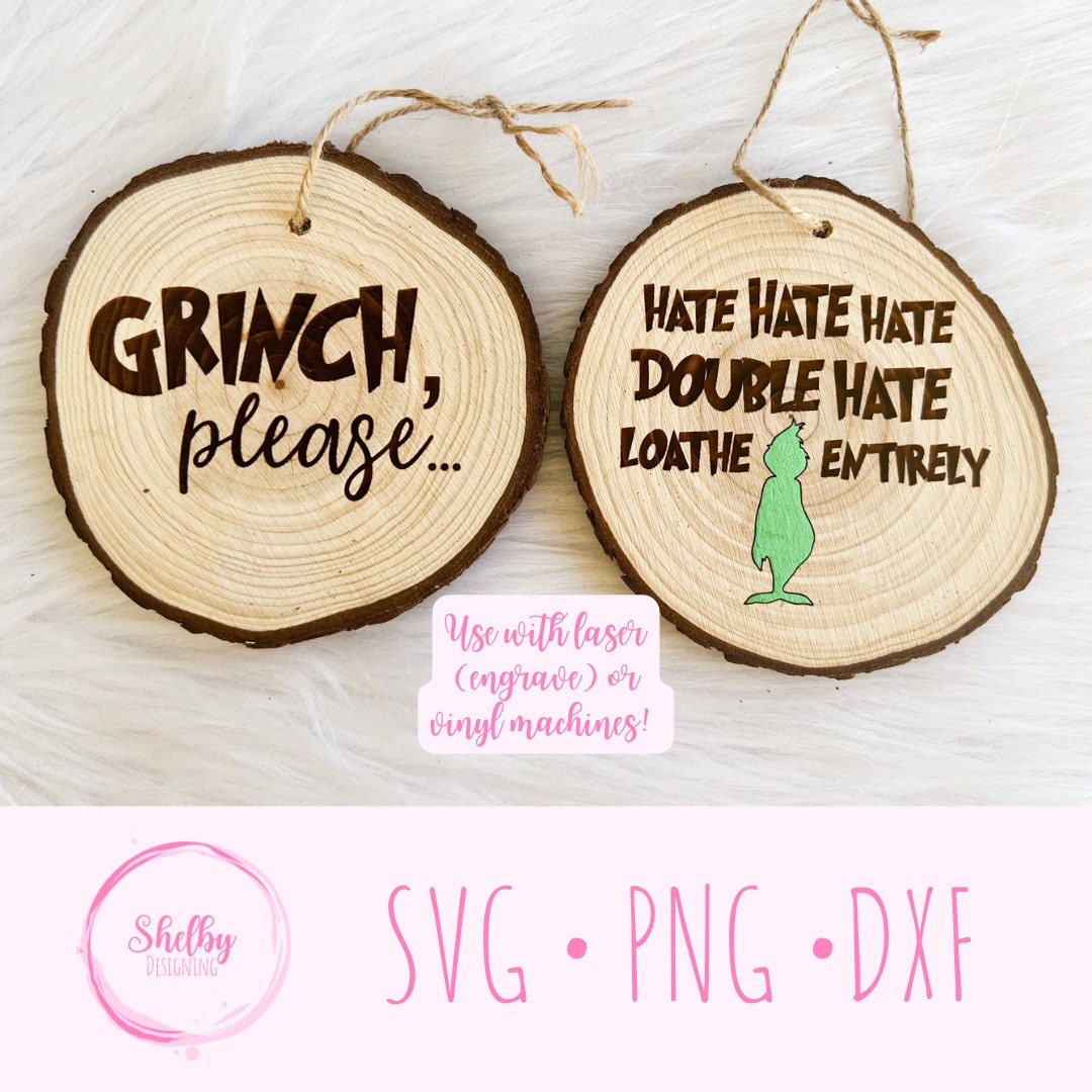 Grinch Please Christmas Ornament Set SVG