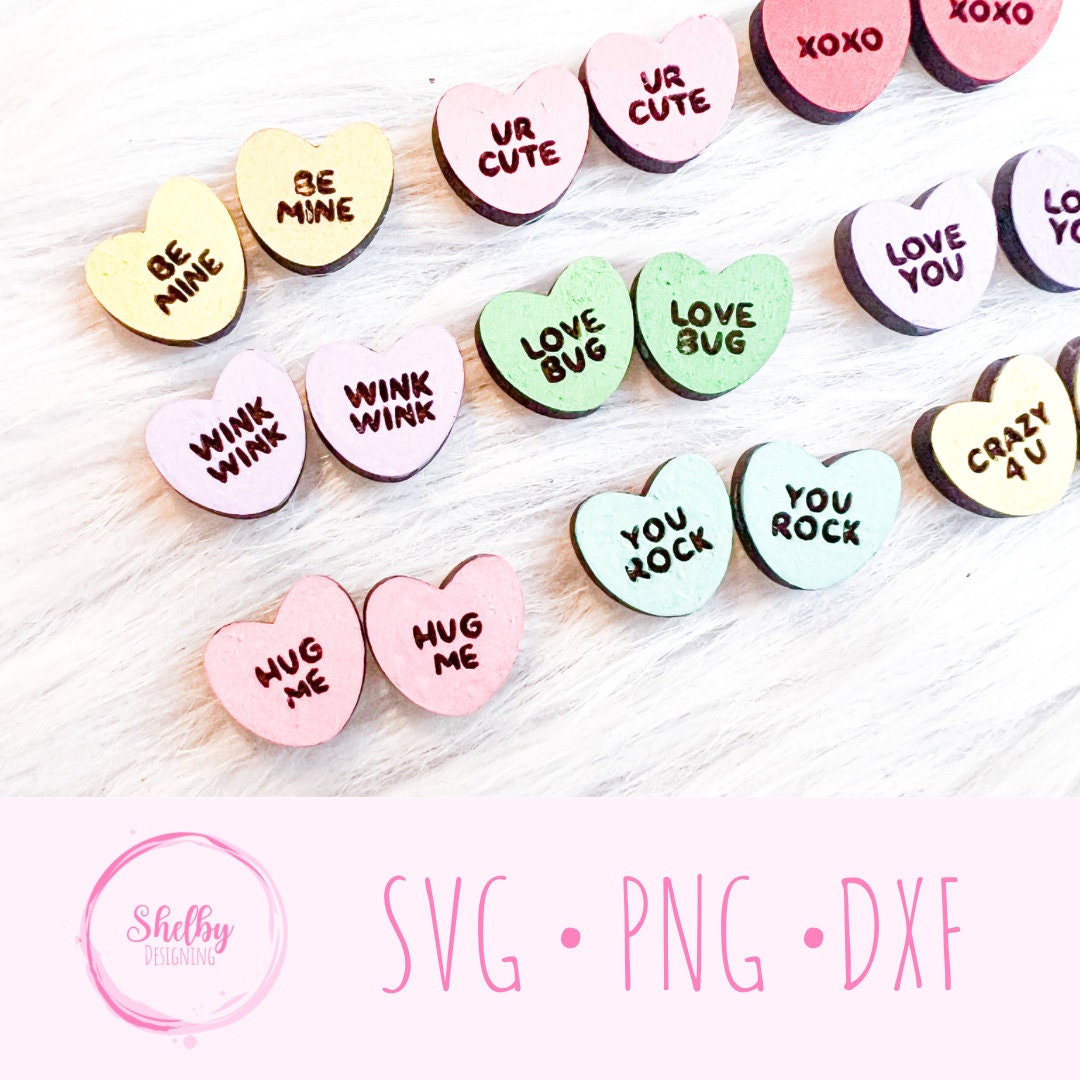 Candy Heart Stud Earrings Bundle SVG