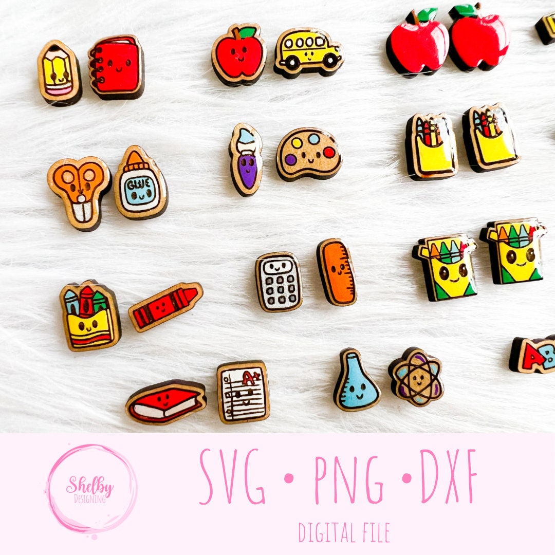 School Stud Earrings Bundle SVG