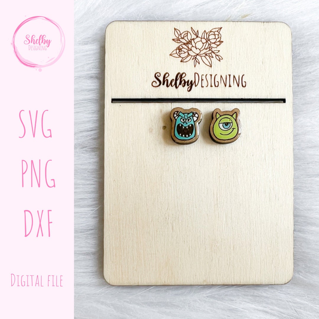 Cute Monster Mike & Sully Stud Earrings SVG