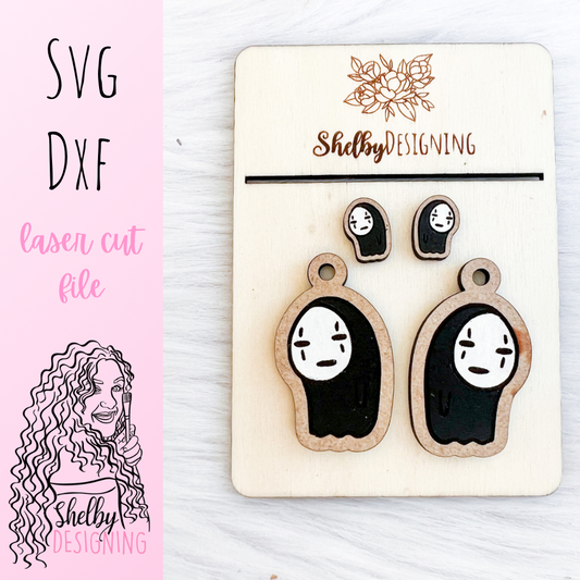 No Face Studio Ghibli Stud/Dangle Earrings SVG