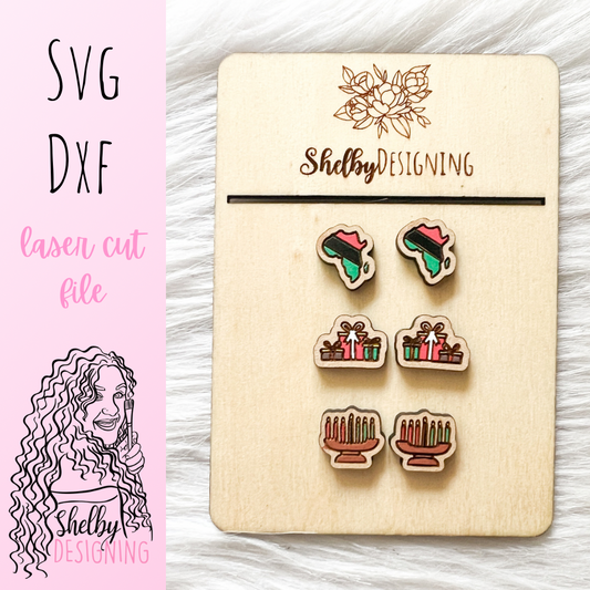 Kwanza Stud Earrings Trio SVG