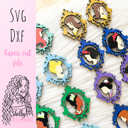 Magic Mirror Princess Dangle Earrings Bundle SVG