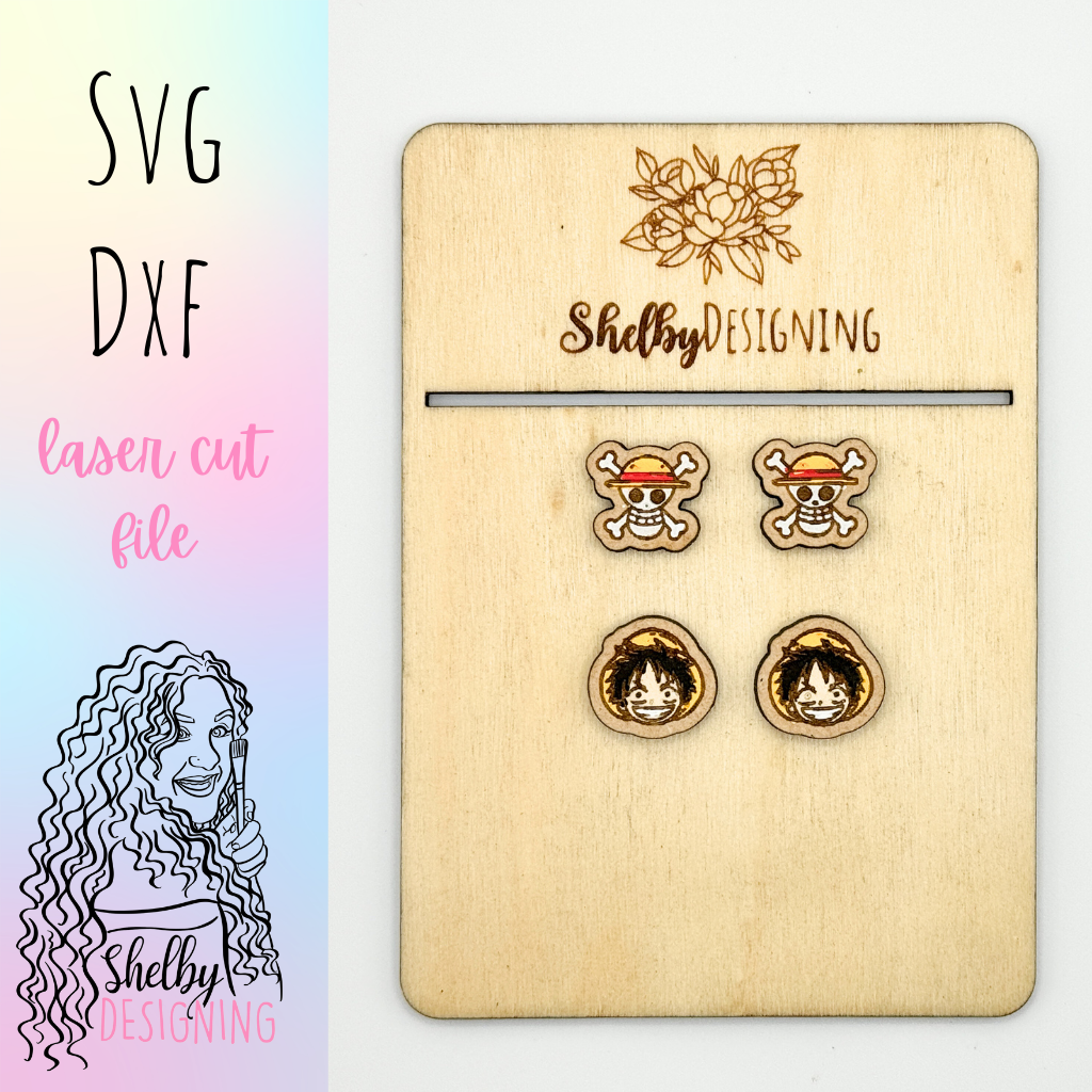 Anime One Piece Inspired Stud Earring Duo SVG