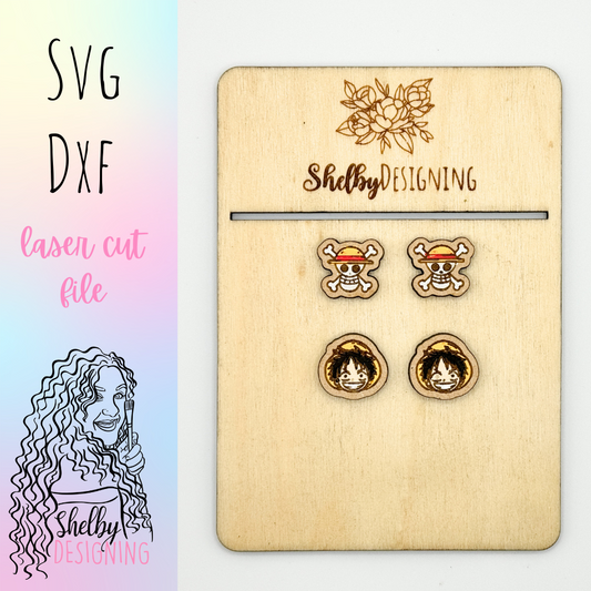 Anime One Piece Inspired Stud Earring Duo SVG