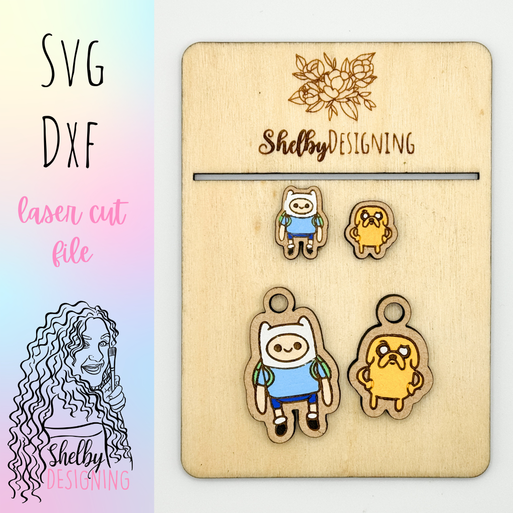 Finn & Jake Stud/Dangle Earring Combo SVG