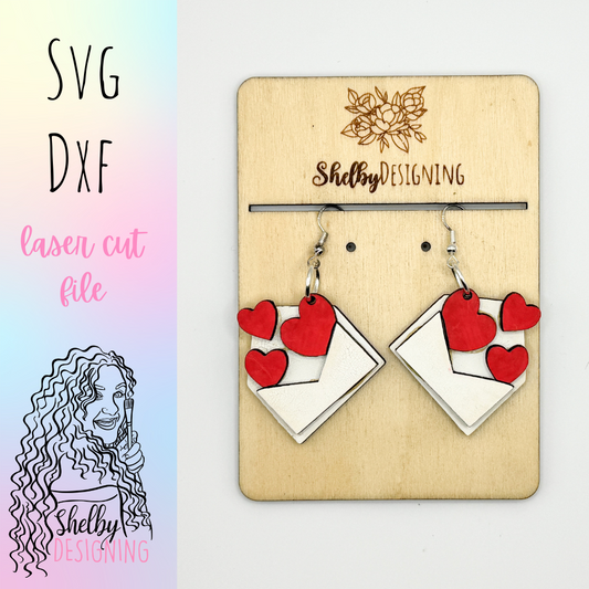 Layered Love Letter Dangle Earring SVG