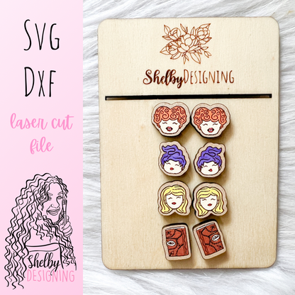 Hocus Pocus Heads Halloween Stud Earrings Set SVG