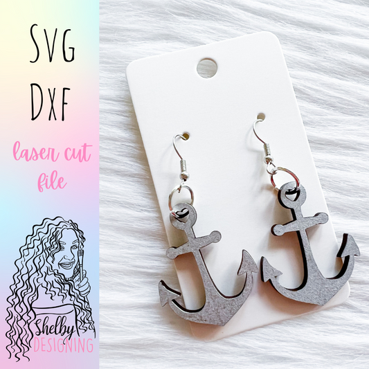 Anchor Dangle Earrings SVG