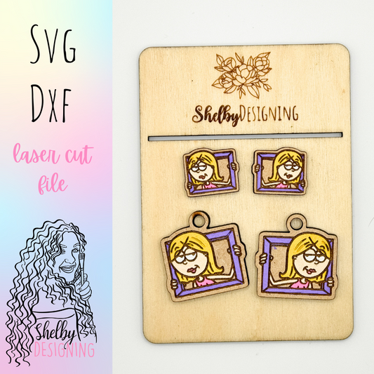 Lizzie McGuire Inspired Stud/Dangle Earrings Combo SVG