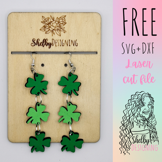 FREE | Clover Dangle 3 Piece Earrings SVG