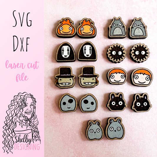Studio Ghibli Stud Earring Bundle SVG