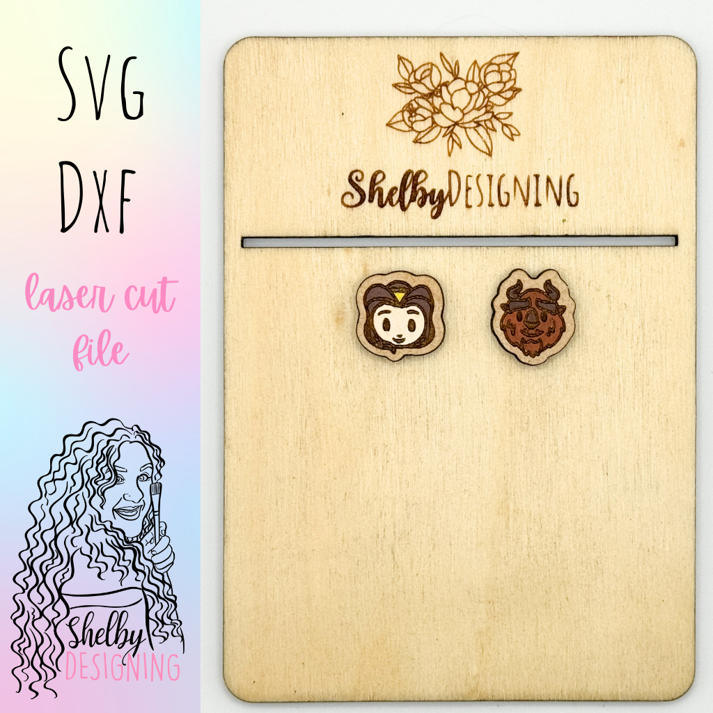 BFF Mix n Match Series | Belle & Beast Stud Earrings SVG