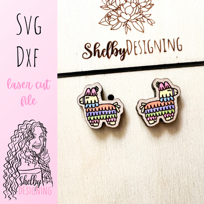 Cute Piñata Stud Earrings SVG