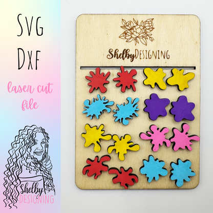 Paint Splatter Stud Earring Bundle SVG